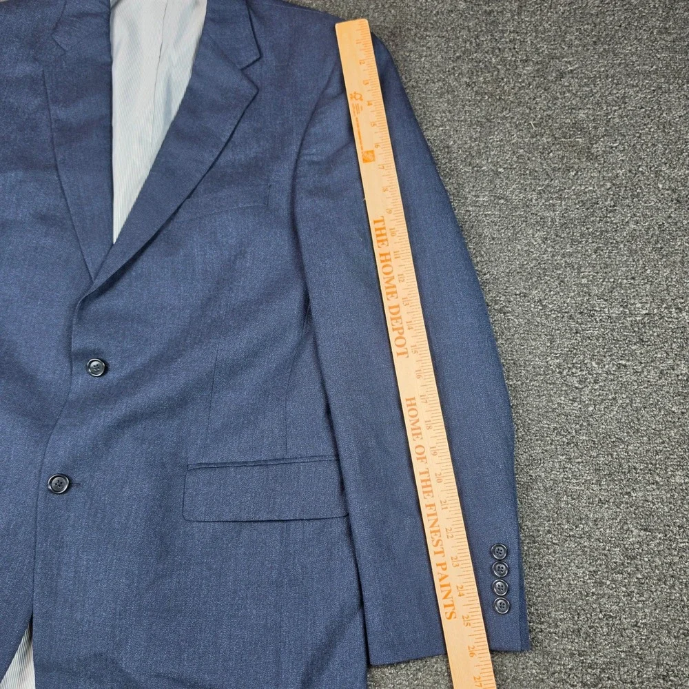 Jos A Bank Sport Coat Blue Mens 42L Linen Wool Blend Two Button Blazer Jacket